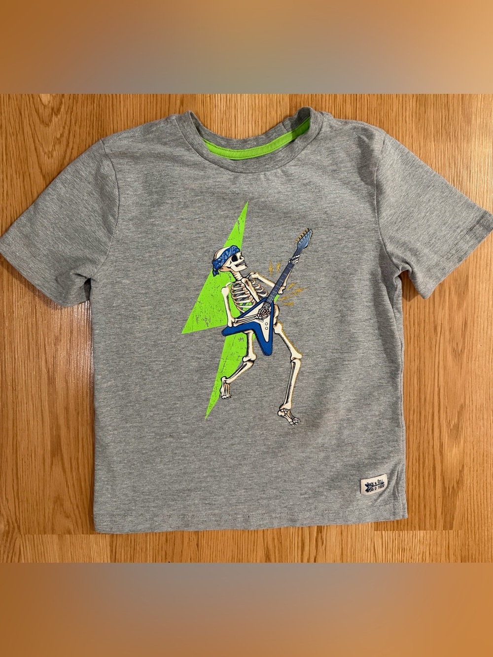Tommy Bahama Skeleton Flying V Guitar Rock N Roll T-Shirt Kids 5T 6
